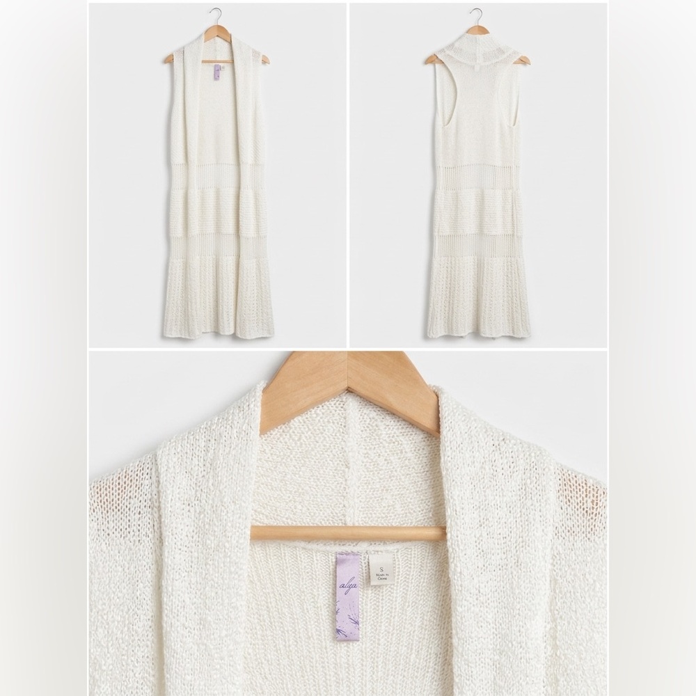 Alya Cream Knit Sleeveless Sweater Size Small S
